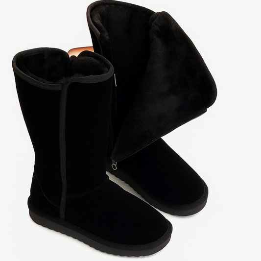 Elsbeth | Dames Suède Winter Laarzen | Warme Pluche Gevoerd met Zijrits