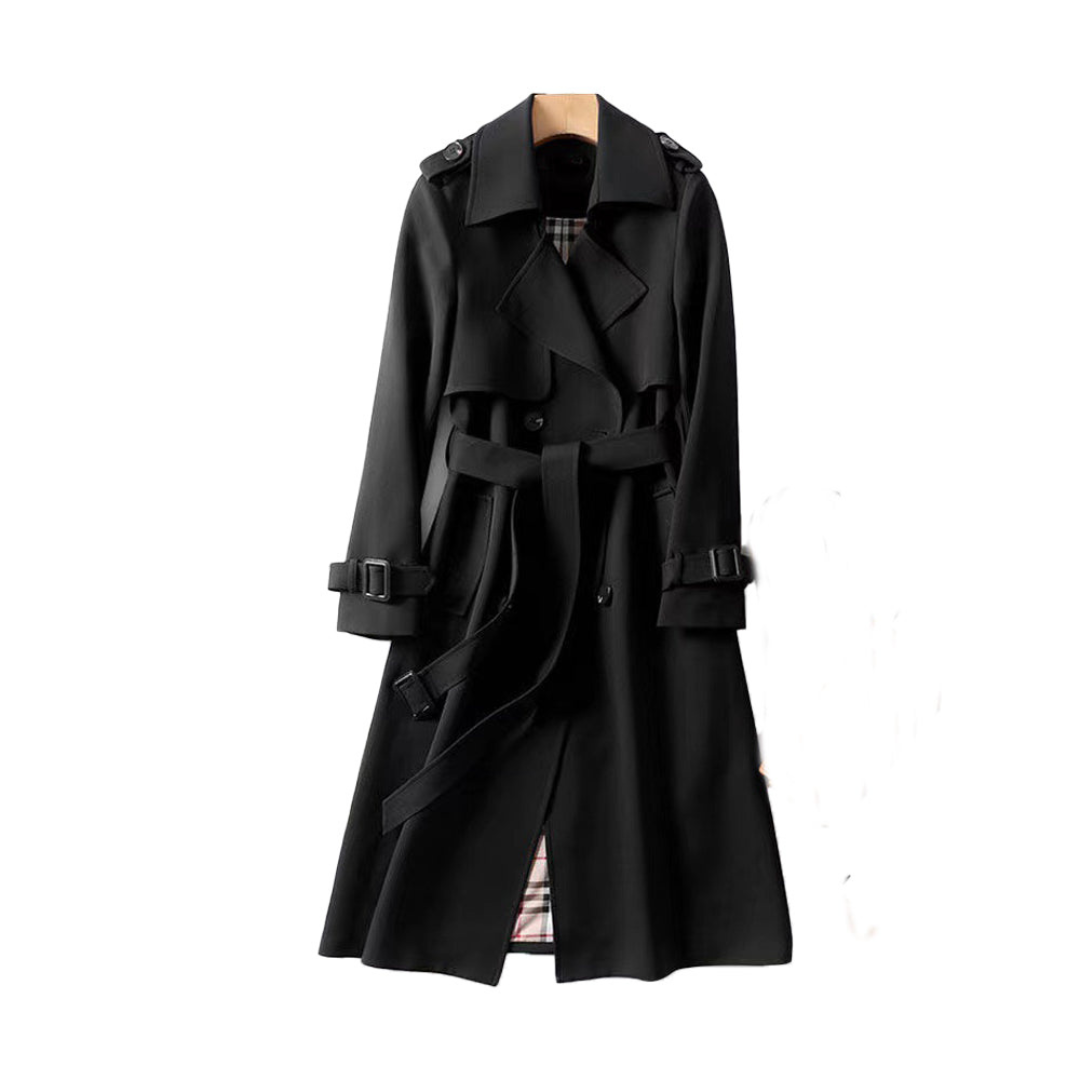 Irene | Dames Lange Jas | Dubbel Geknoopte Trenchcoat Met Riem