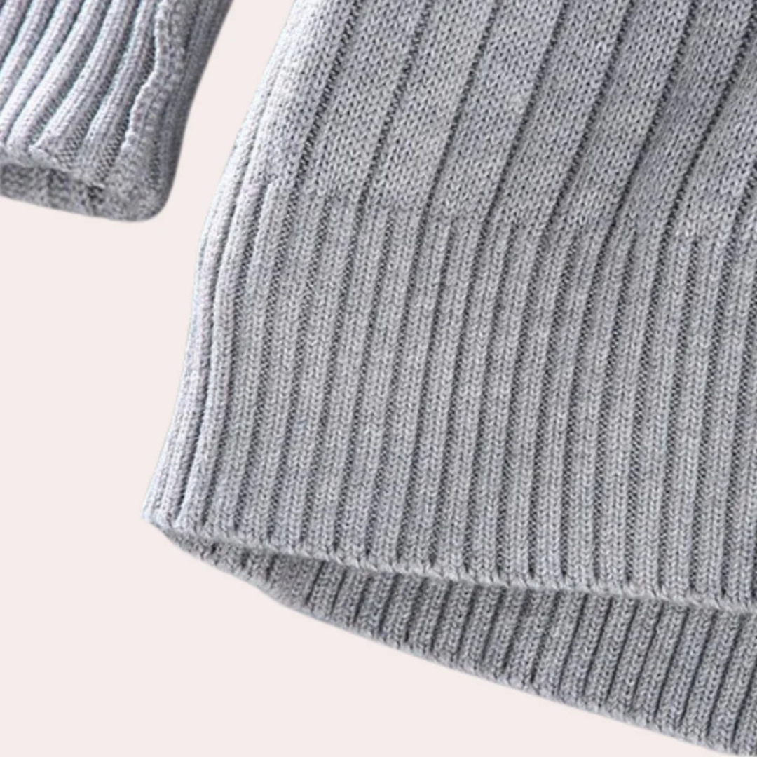 Leon | Heren Gebreid Vest Met Volledige Ritssluiting En Opstaande Kraag