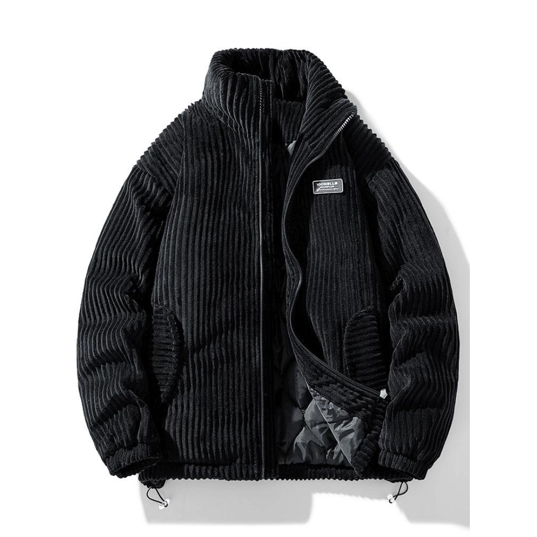 Jason | Heren Winddichte Winter Jas | Corduroy Parka Met Kraag En Ritssluiting