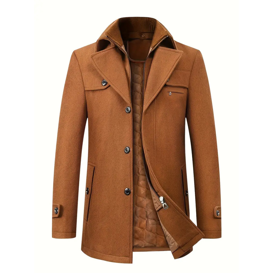 Frederik | Heren Winter Jas | Luxe Stijl met Warme Binnenkant | Knoopsluiting en Zakken