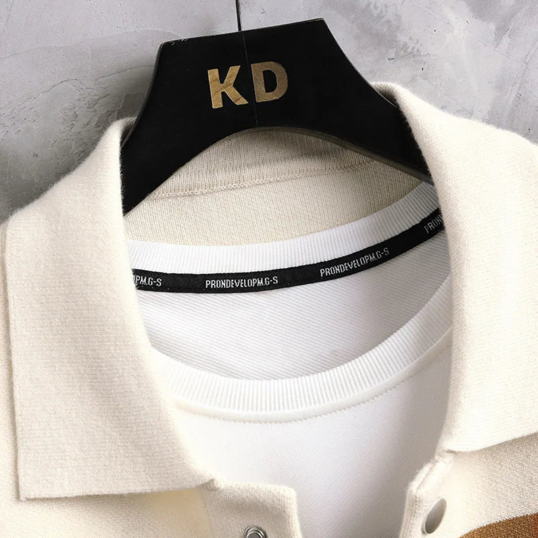 Nolan | Heren Jack | Gebreide Jas met Revers en Knopen voor Casual Warmte