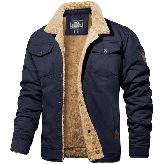 Lennart | Heren Cargo Jas Met Fleece Voering | Bomber Jack met Knoopsluiting