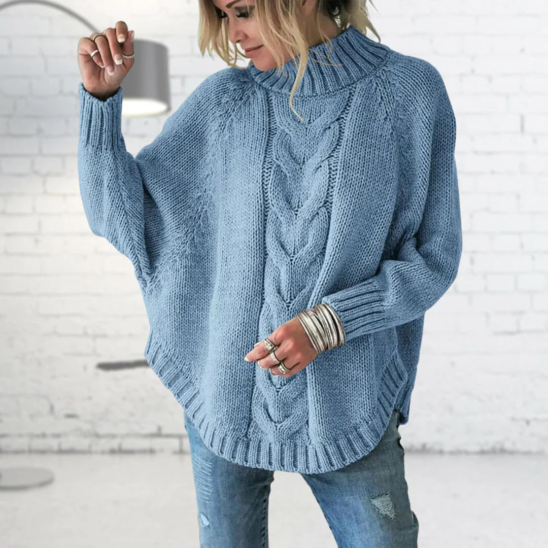 Aimée | Dames Coltrui | Oversized Grof Gebreide Pullover Met Vlindermouwen