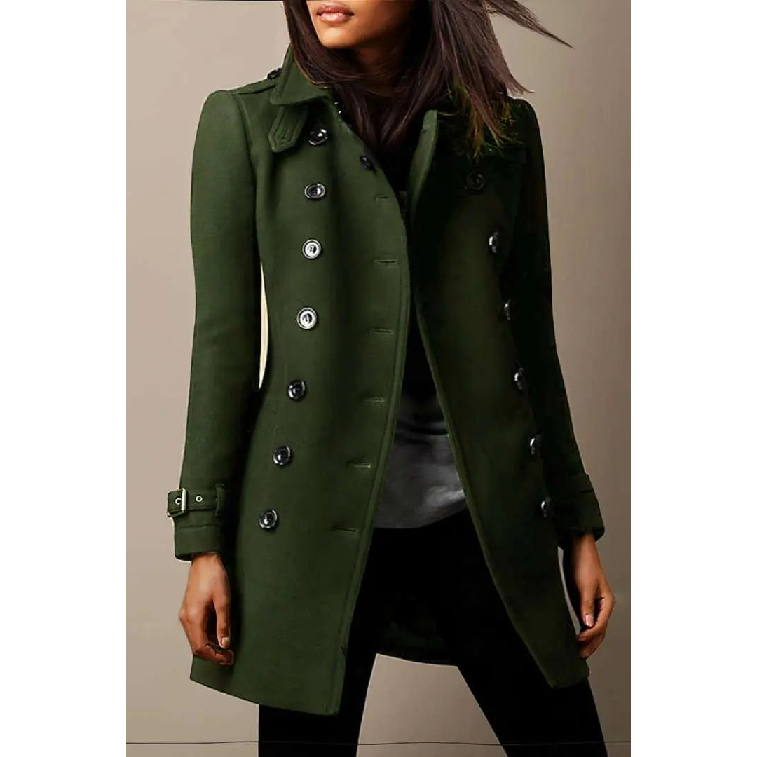 Faye | Dames Winter Jas | Trenchcoat Met Lange Mouwen En Kraag
