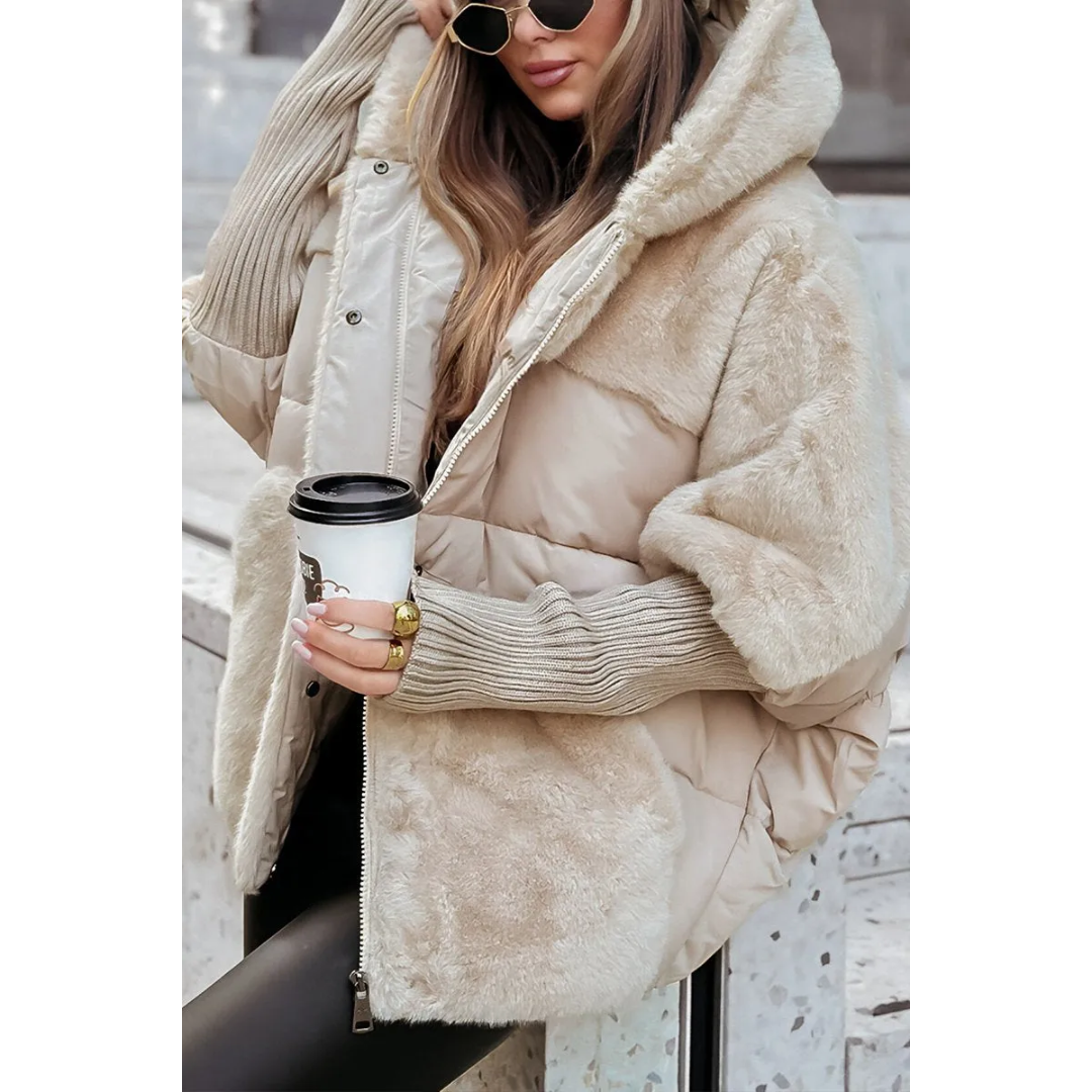 Nathalie | Dames Gewatteerde Winter Jas | Warme Pufferjack Met Capuchon
