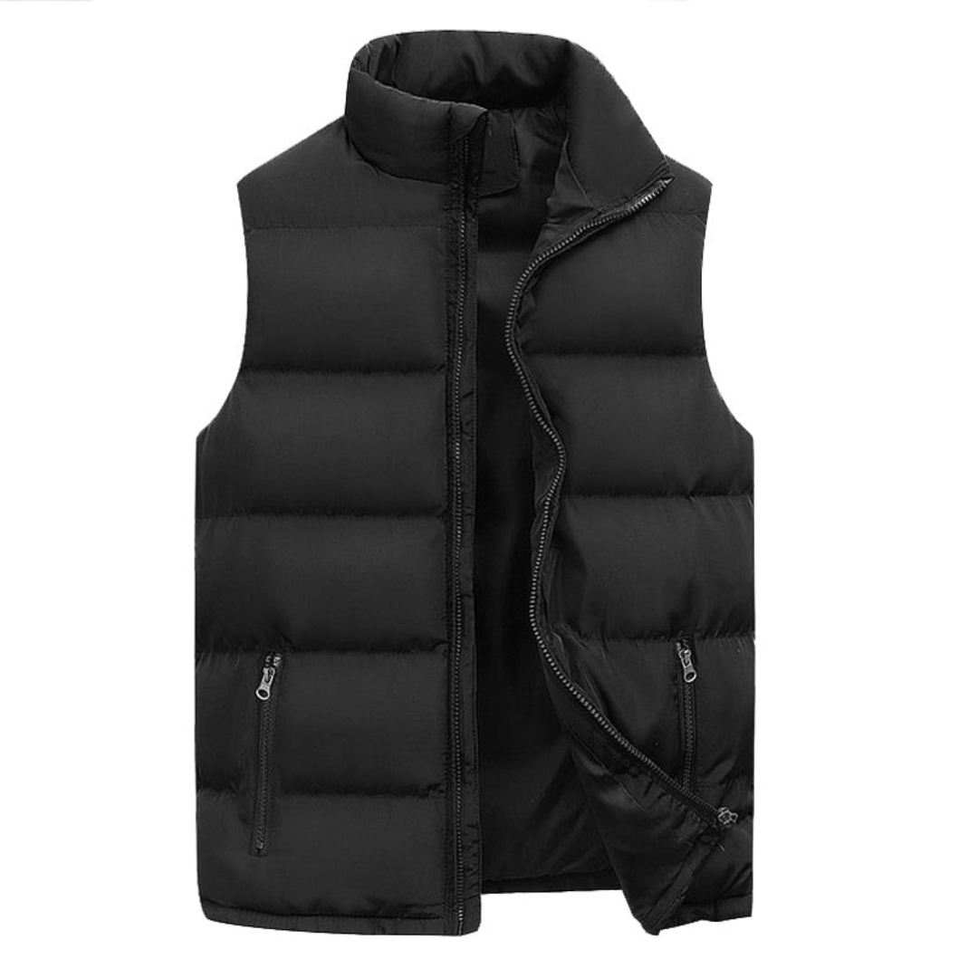 Diego | Heren Winter Bodywarmer | Mouwloos Vest Met Opstaande Kraag en Dikke Voering