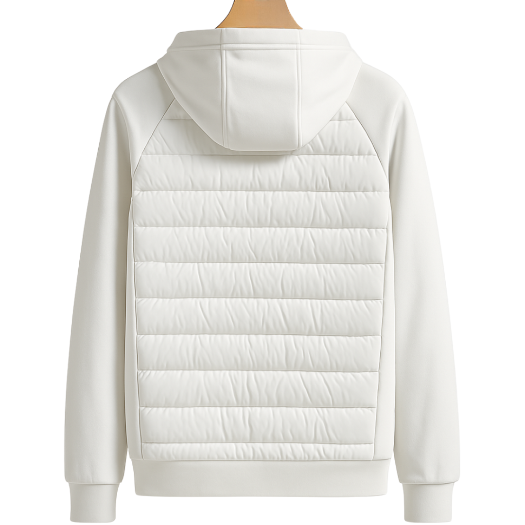 Jamie | Winter Gewatteerde Jas | Patchwork Met Capuchon en Ritssluiting