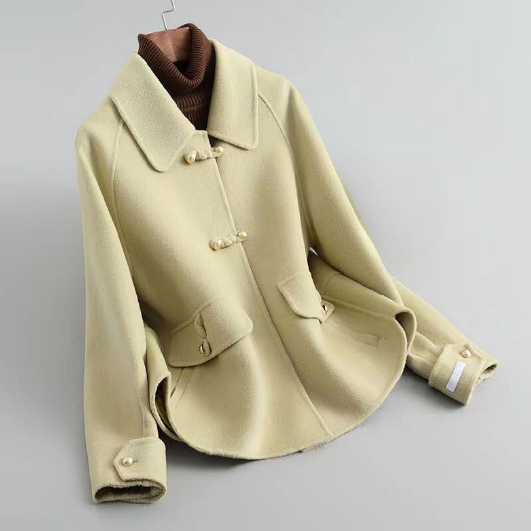 Josephine | Dames Wollen Jas | Losse Dubbelzijdige Jas Met Reverskraag