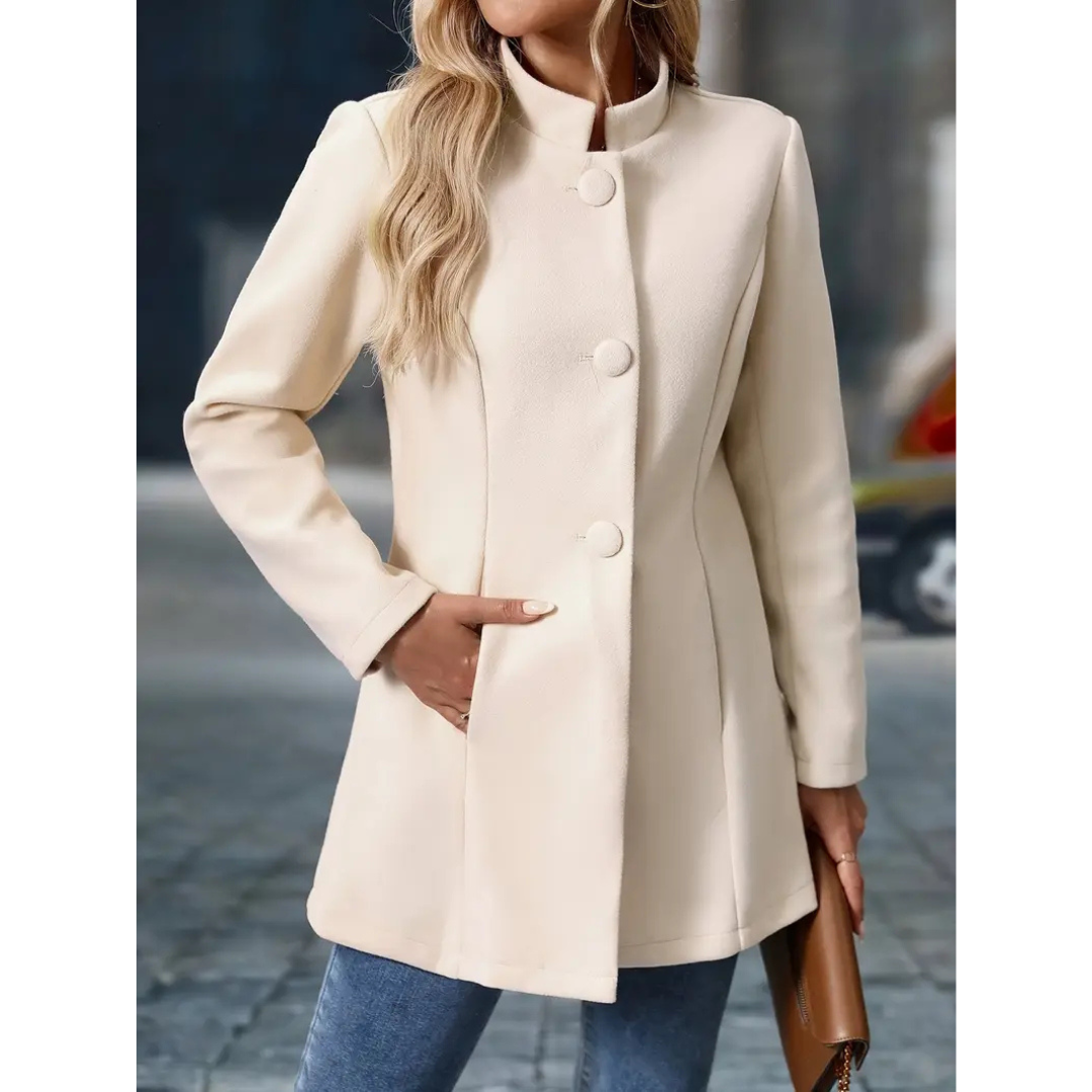 Elsa | Dames Lange Winter Jas | Casual Jas Met Dikke Kraag En Knopen