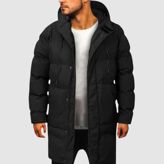 Kay | Parka Jas voor Heren | Lange Gewatteerde Winterjas met Capuchon en Winddicht