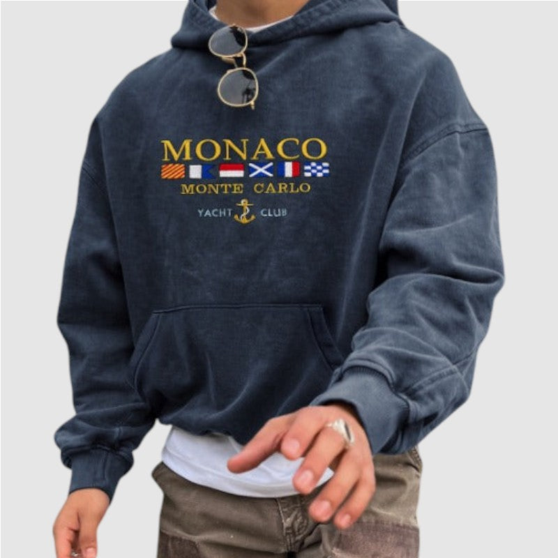 Rick | Heren Hoodie Met “Monaco Yacht Club” Print En Kangoeroezak