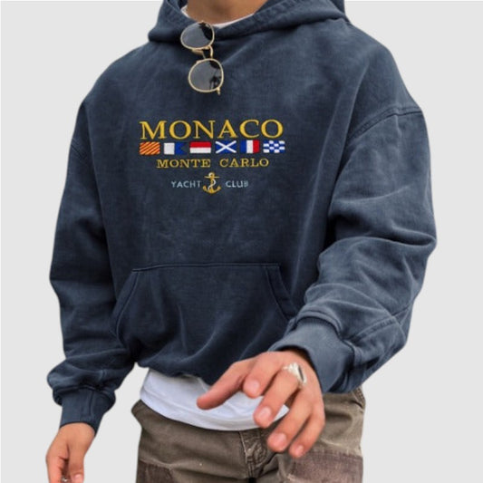 Rick | Heren Hoodie Met “Monaco Yacht Club” Print En Kangoeroezak