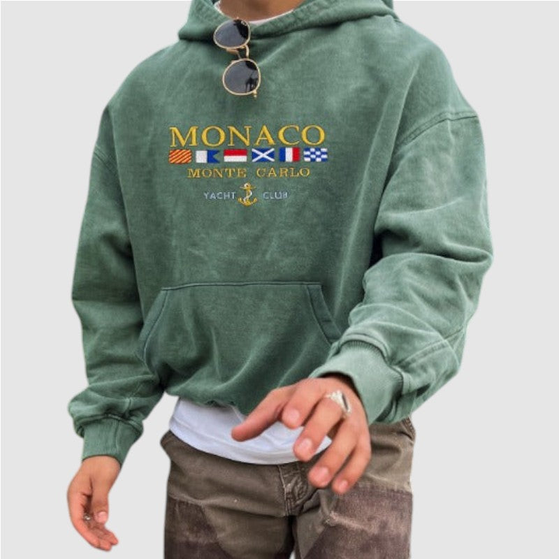 Rick | Heren Hoodie Met “Monaco Yacht Club” Print En Kangoeroezak