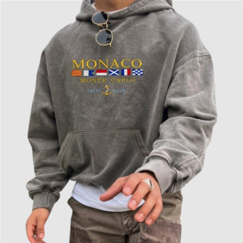 Rick | Heren Hoodie Met “Monaco Yacht Club” Print En Kangoeroezak
