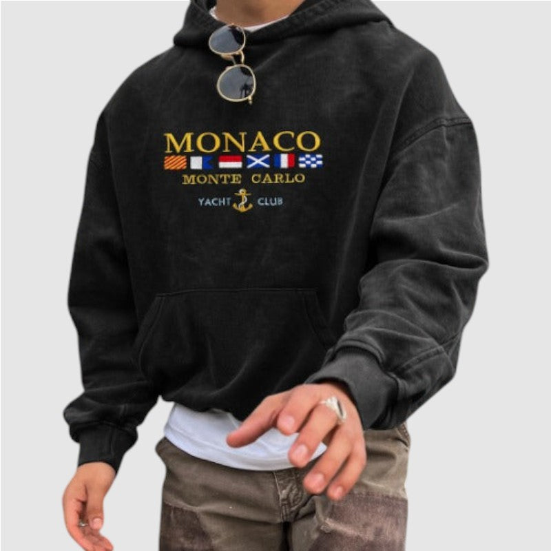Rick | Heren Hoodie Met “Monaco Yacht Club” Print En Kangoeroezak