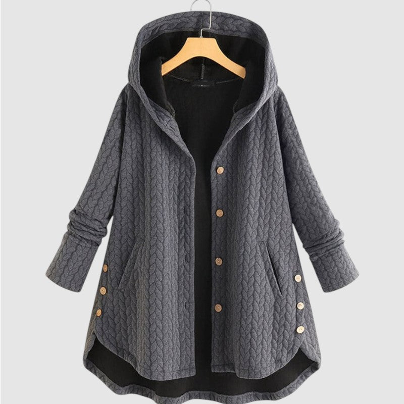 Gwen | Dames Casual Jas Met Capuchon En Knoopzakken