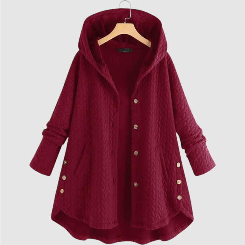 Gwen | Dames Casual Jas Met Capuchon En Knoopzakken