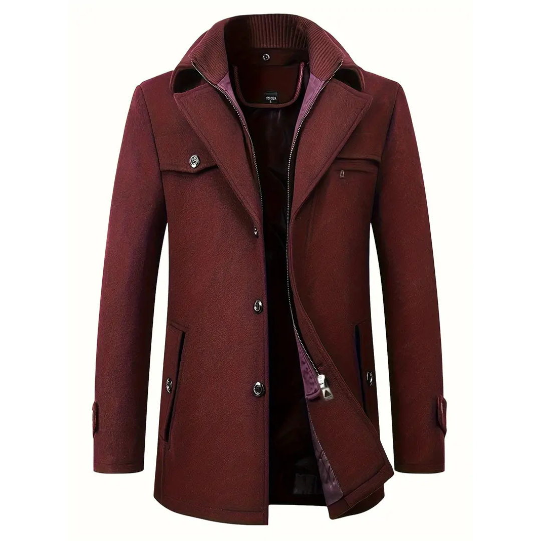 Frederik | Heren Winter Jas | Luxe Stijl met Warme Binnenkant | Knoopsluiting en Zakken