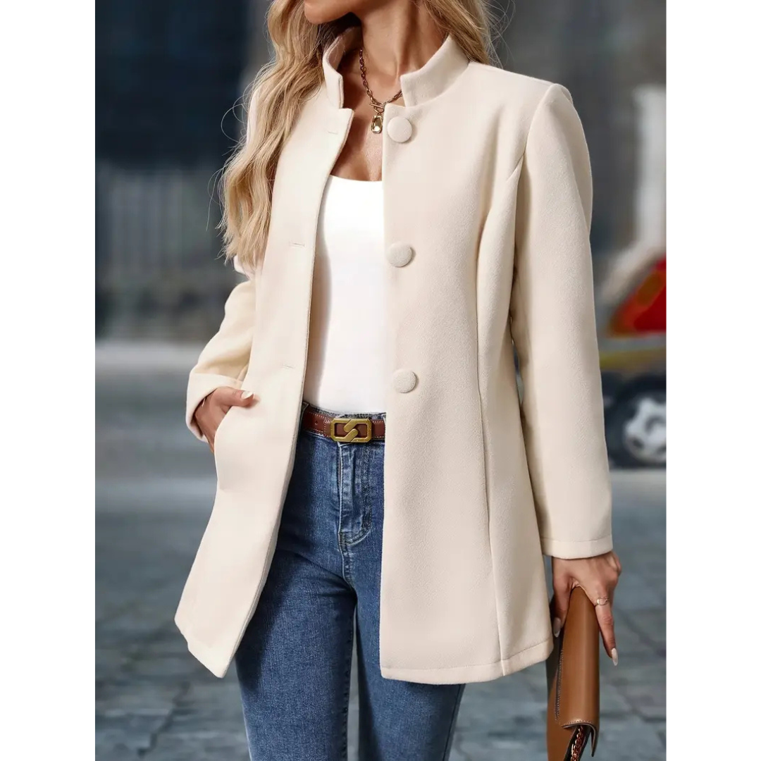 Elsa | Dames Lange Winter Jas | Casual Jas Met Dikke Kraag En Knopen