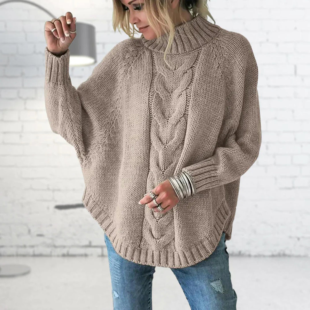 Aimée | Dames Coltrui | Oversized Grof Gebreide Pullover Met Vlindermouwen