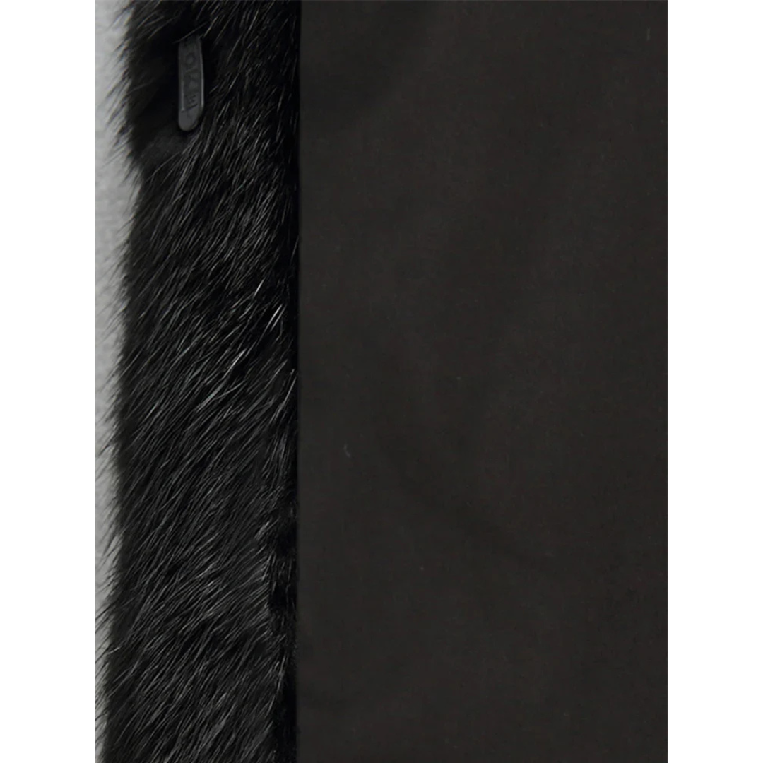 Jessica | Dames Lange Winter Jas | Zwarte Bontjas met Capuchon en Warme Voering