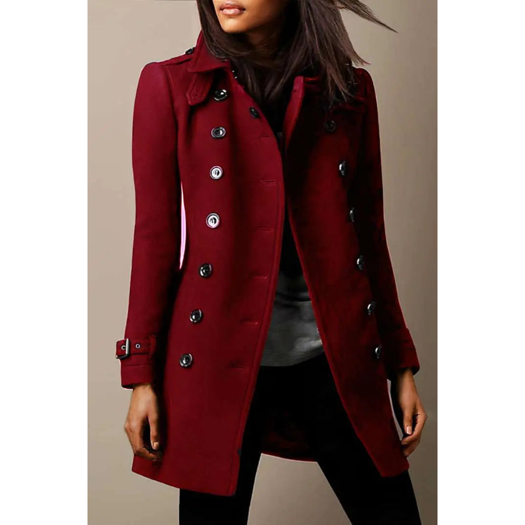 Faye | Dames Winter Jas | Trenchcoat Met Lange Mouwen En Kraag