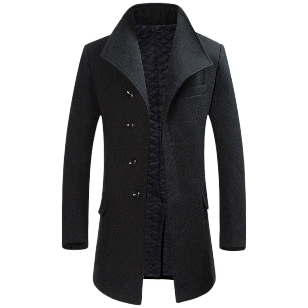 Milan | Heren Wollen Winter Jas Met Dikke Voering En Knoopsluiting