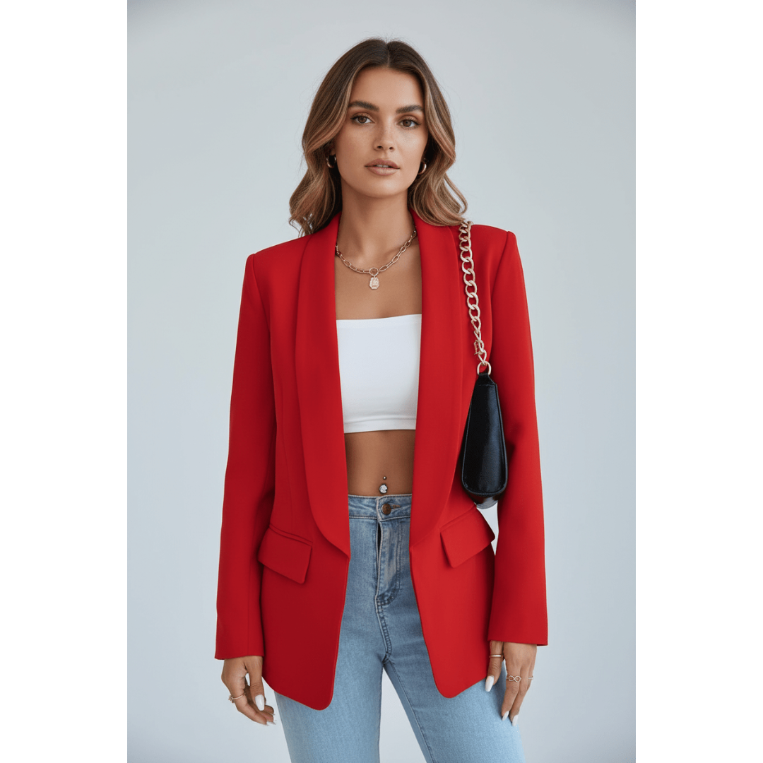 Alva | Dames Blazer | Effen Blazer Met Zakken Voor Kantoor