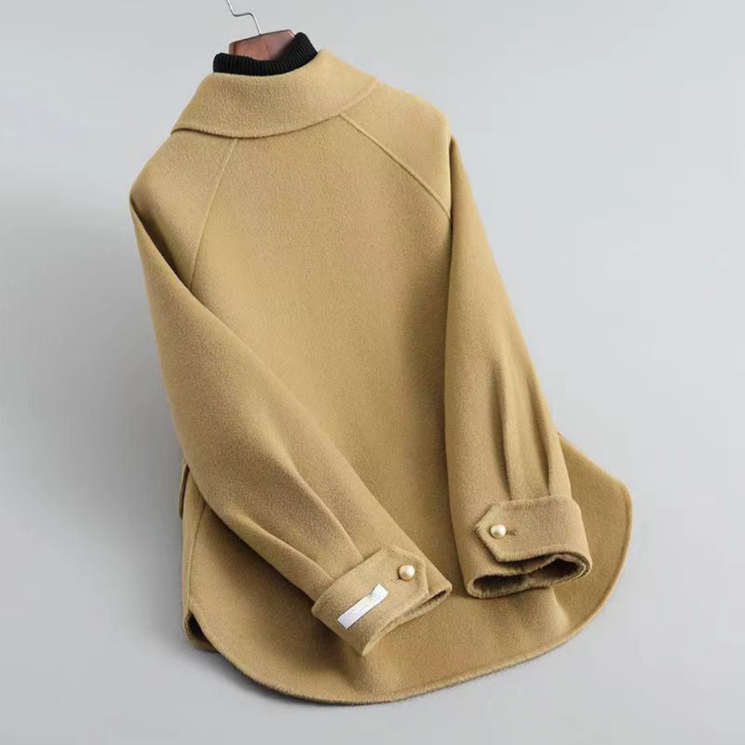 Josephine | Dames Wollen Jas | Losse Dubbelzijdige Jas Met Reverskraag
