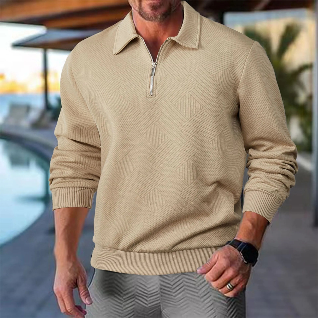 Joost | Heren Trui | Kwart Rits Pullover met Lange Mouw | Casual Trui