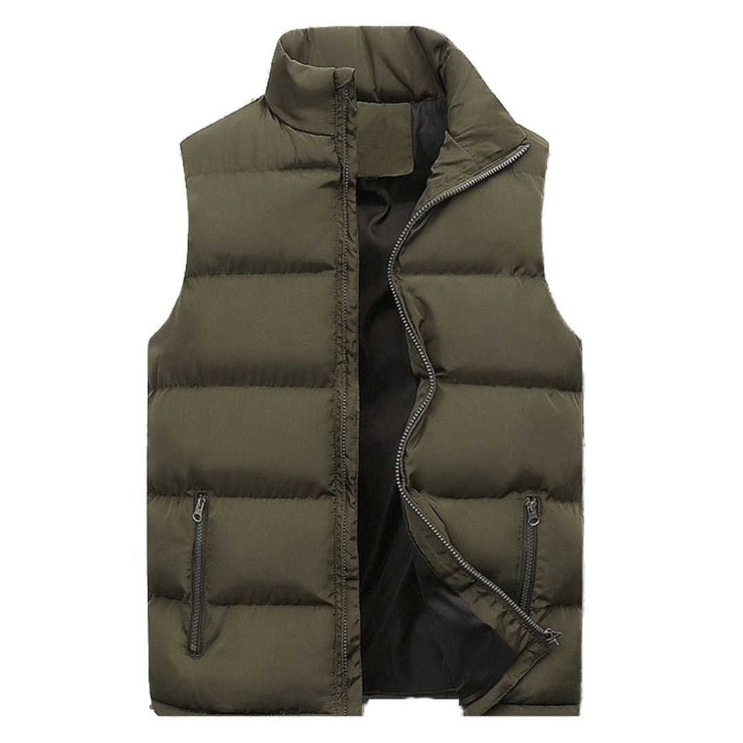 Diego | Heren Winter Bodywarmer | Mouwloos Vest Met Opstaande Kraag en Dikke Voering