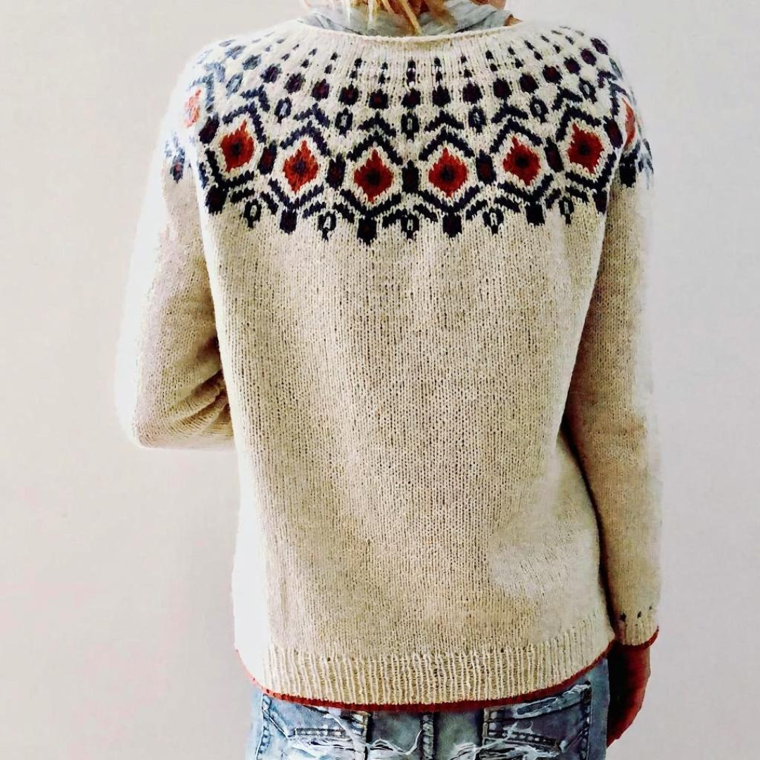 Claudine | Dames Winter Trui | Vintage Gebreide Pullover Met Lange Mouw En Ronde Hals