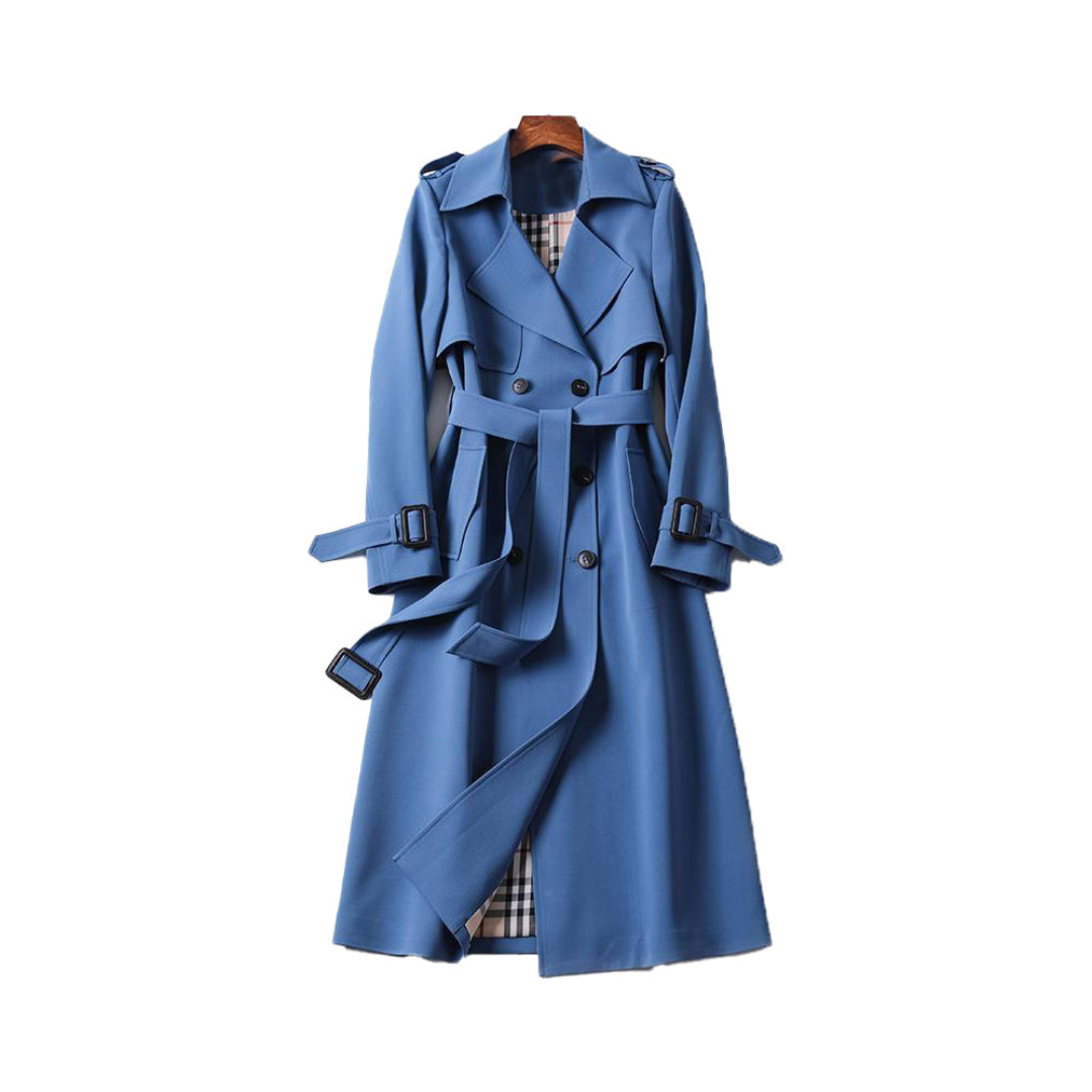 Irene | Dames Lange Jas | Dubbel Geknoopte Trenchcoat Met Riem