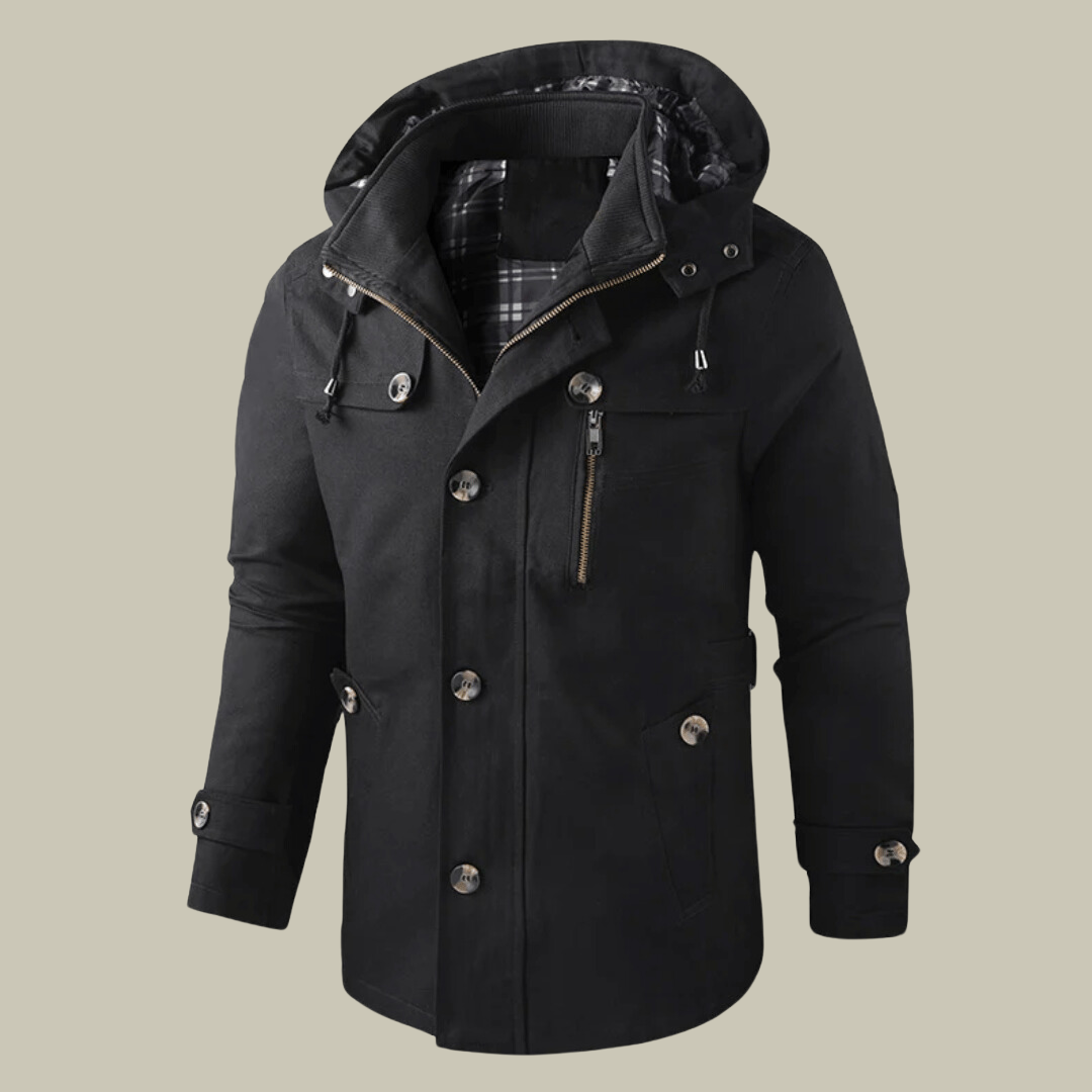 Jelte | Heren Winter Jas | Warme Parka met Capuchon, Meerdere Zakken En Winddicht