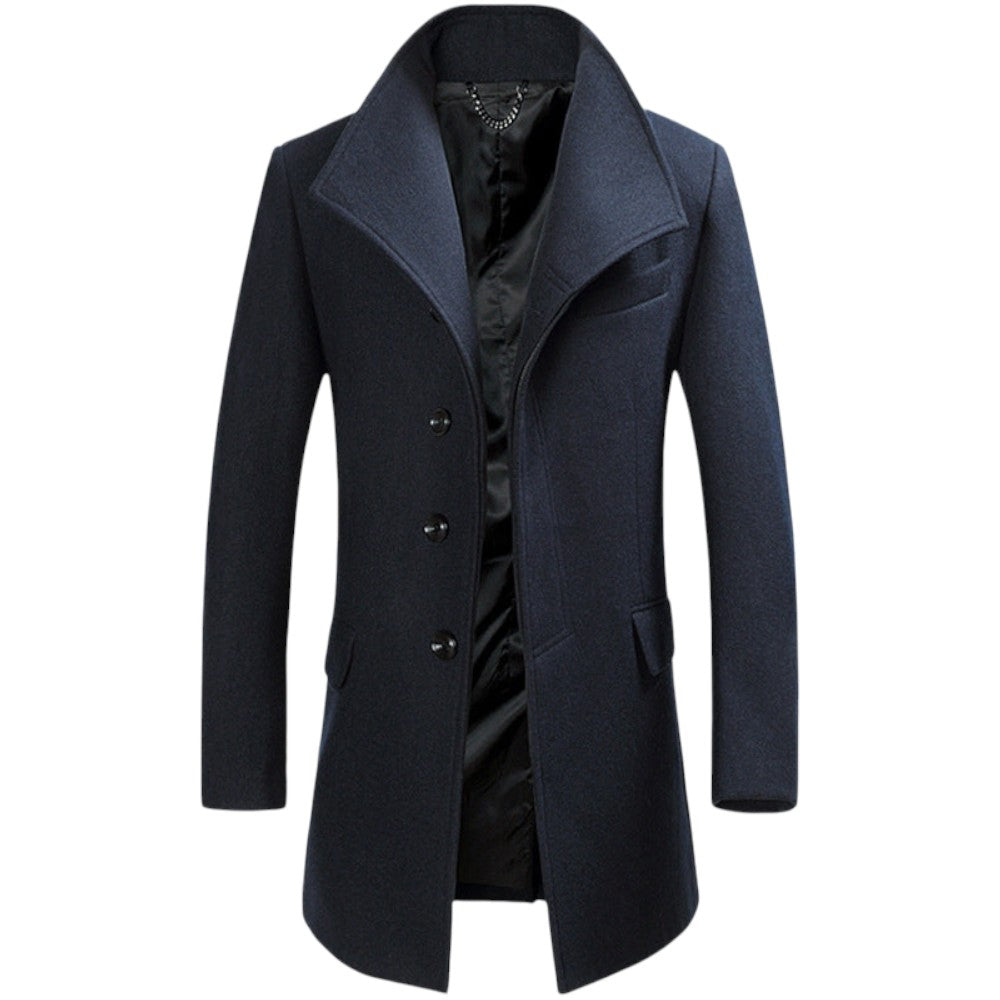 Milan | Heren Wollen Winter Jas Met Dikke Voering En Knoopsluiting