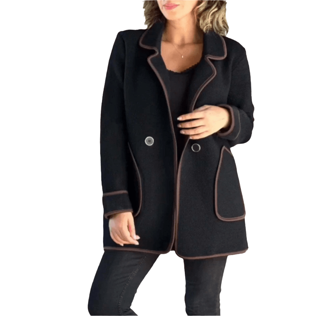 Carola | Dames Winter Jas | Dubbelgeknoopte Blazer Met Reverskraag