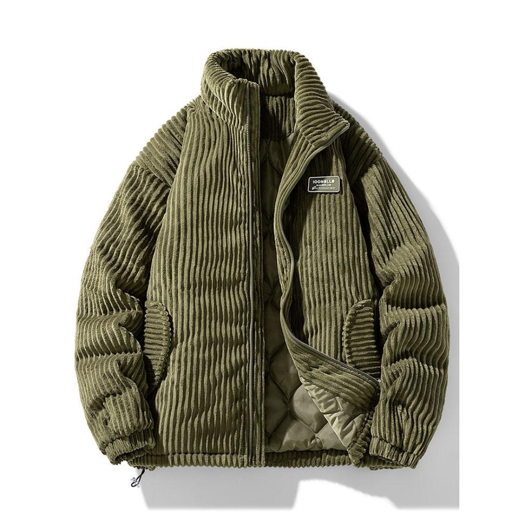 Jason | Heren Winddichte Winter Jas | Corduroy Parka Met Kraag En Ritssluiting