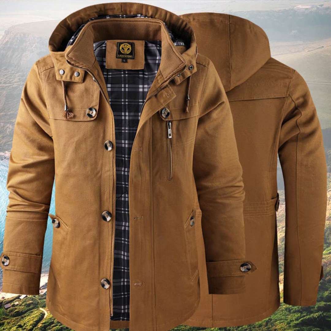 Stefanus | Heren Parka Jas | Warme Winterjas Met Capuchon en Knoopsluiting