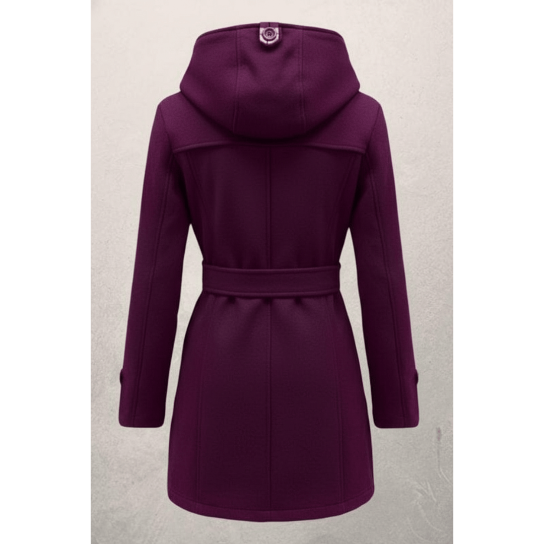 Luisa | Dames Lange Winter Jas | Trenchcoat Met Capuchon En Lange Mouw | Geknoopte Winterjas Met Ceintuurtaille