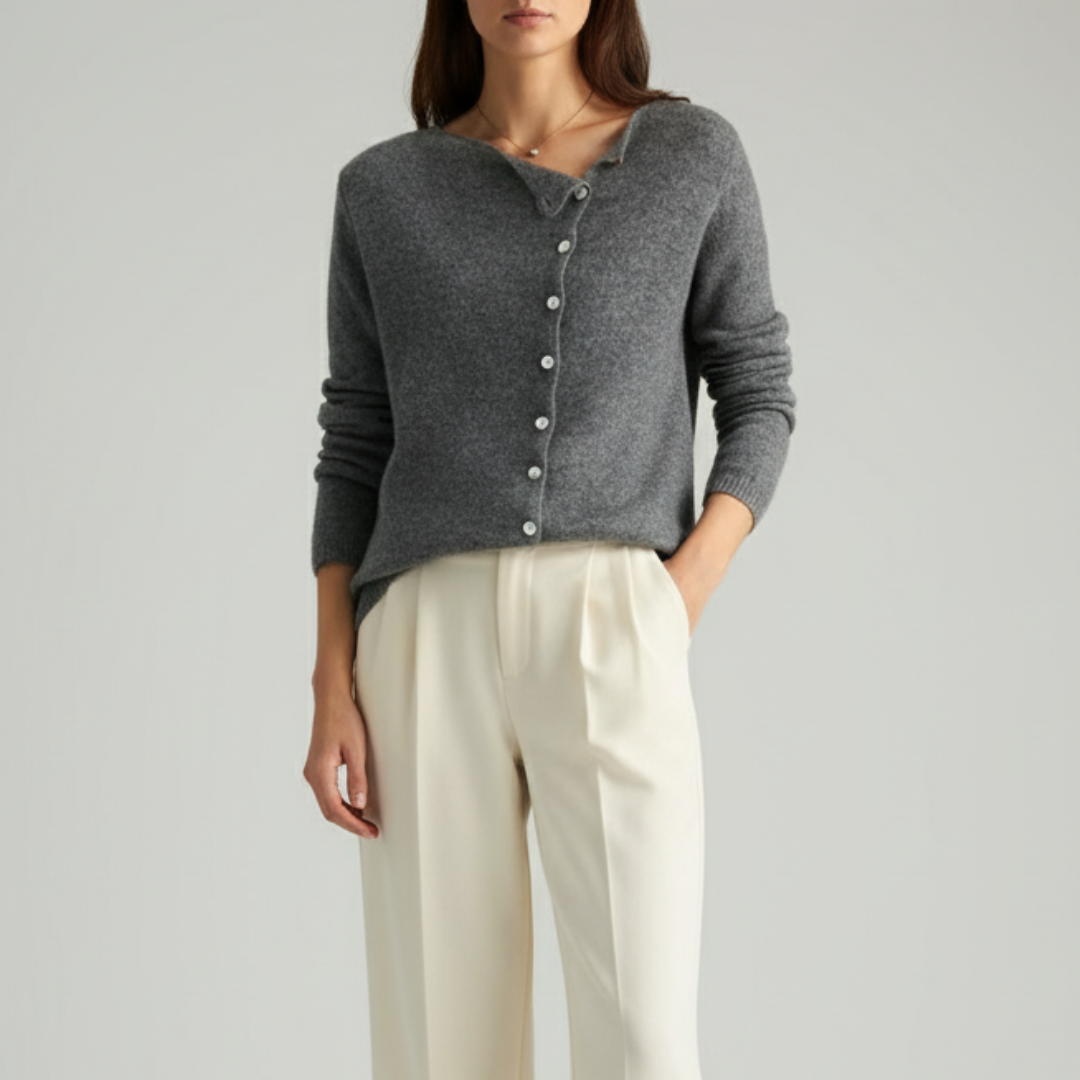 Casey | Dames V-Hals Trui Met Lange Mouwen | Warm Met Knopen Voor Herfst & Winter