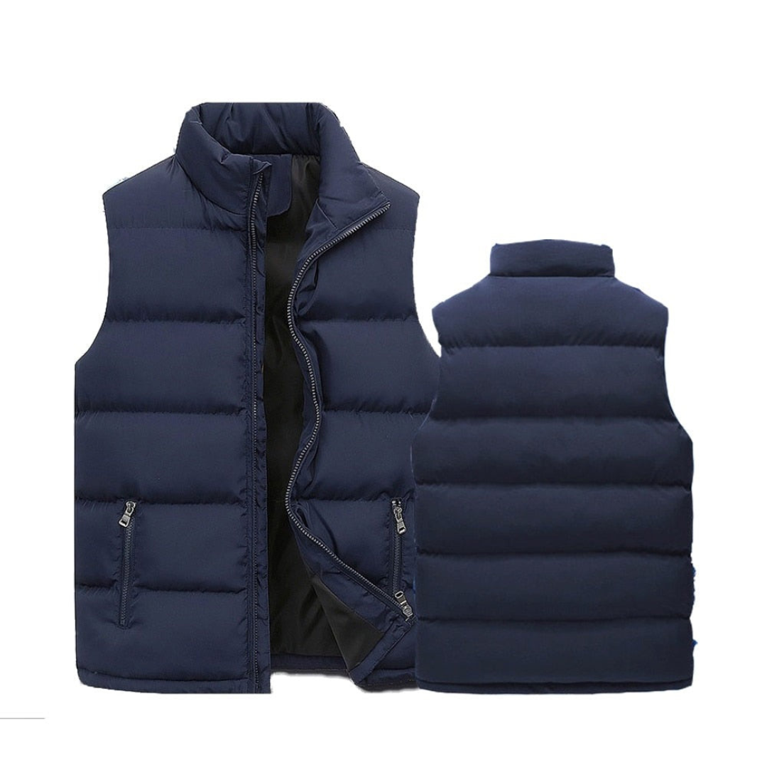 Diego | Heren Winter Bodywarmer | Mouwloos Vest Met Opstaande Kraag en Dikke Voering