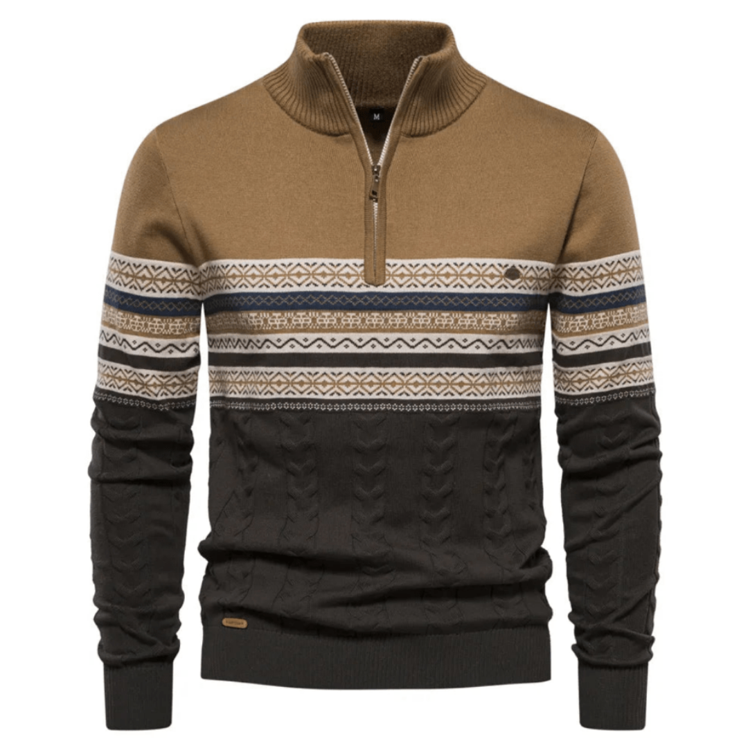 Hessel | Heren Gebreide Half-Rits Coltrui | Lichtgewicht Slim Fit Wintertrui