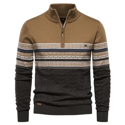 Hessel | Heren Gebreide Half-Rits Coltrui | Lichtgewicht Slim Fit Wintertrui