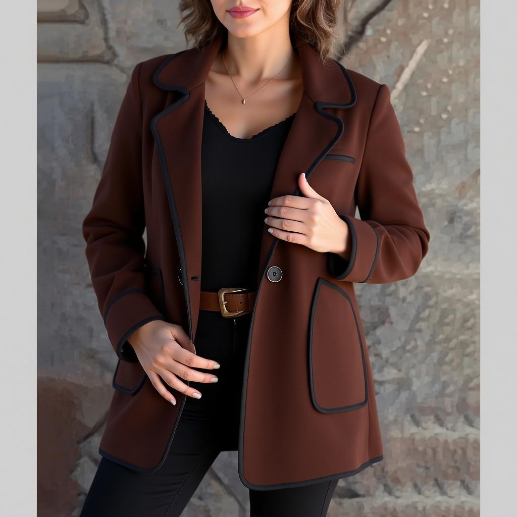 Carola | Dames Winter Jas | Dubbelgeknoopte Blazer Met Reverskraag