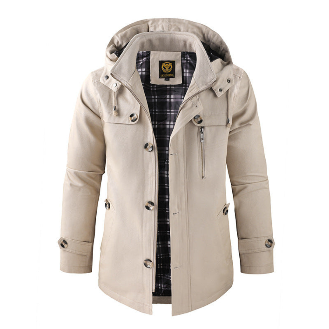 Stefanus | Heren Parka Jas | Warme Winterjas Met Capuchon en Knoopsluiting