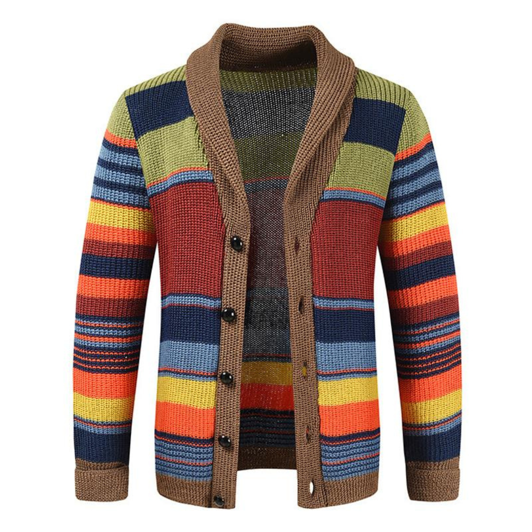 Gino | Heren Retro-Cardigan | Gebreide Trui Met Lange Mouwen