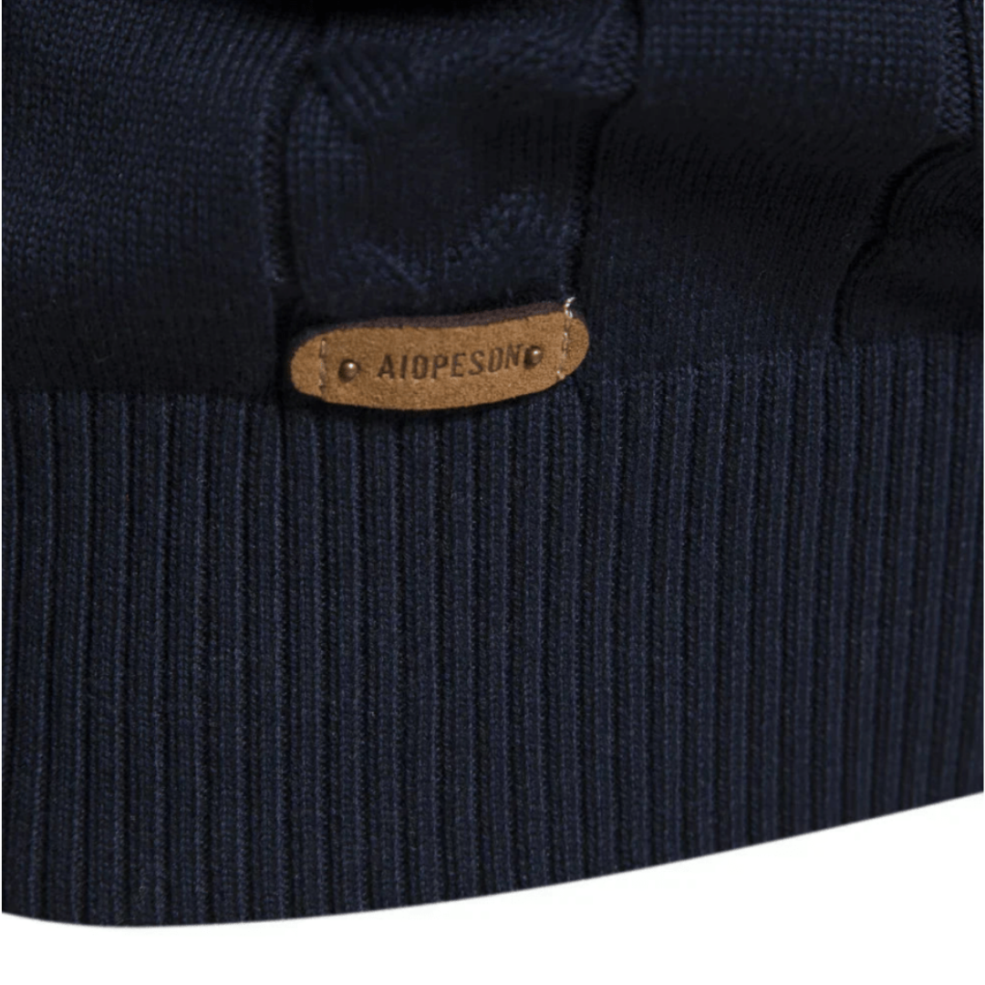 Hessel | Heren Gebreide Half-Rits Coltrui | Lichtgewicht Slim Fit Wintertrui