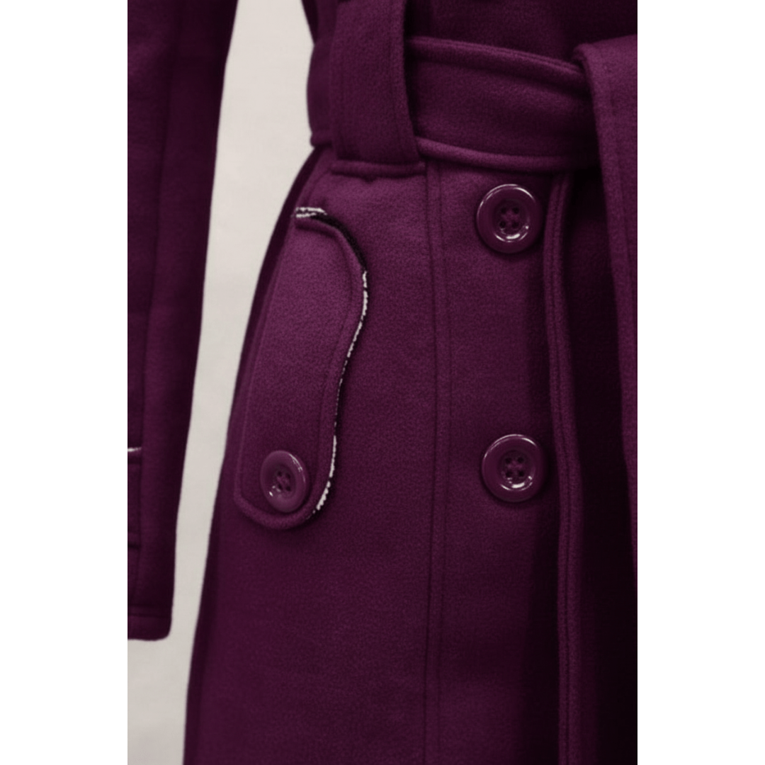 Luisa | Dames Lange Winter Jas | Trenchcoat Met Capuchon En Lange Mouw | Geknoopte Winterjas Met Ceintuurtaille