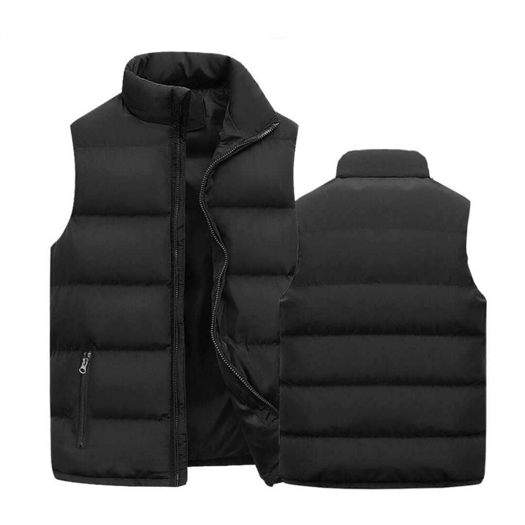 Diego | Heren Winter Bodywarmer | Mouwloos Vest Met Opstaande Kraag en Dikke Voering